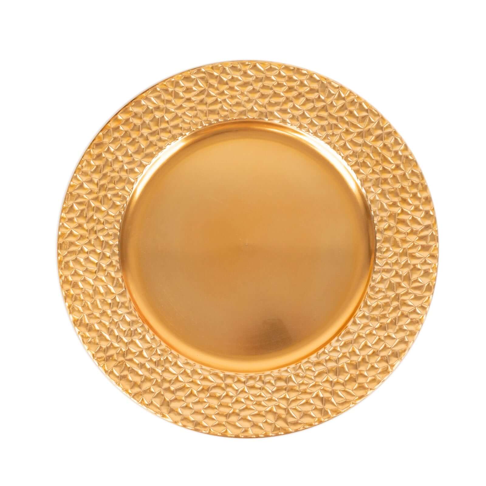 6-Pack Acrylic Charger Plates 13" Round Metallic Gold with Hammered Rim - Plastic Decorative Dinner Party Charger Tableware - Image 5